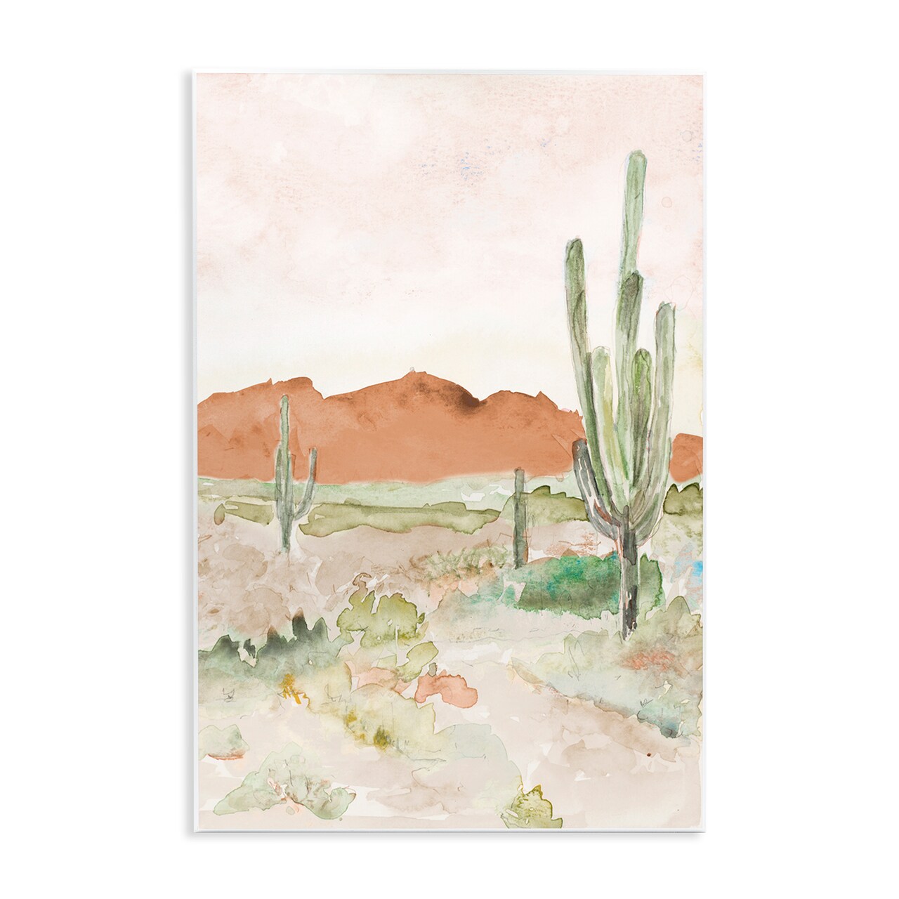 Stupell Industries Cactus Plants Dry Desert Scene Distant Cliffs Wall Plaque Design By Lanie Loreth